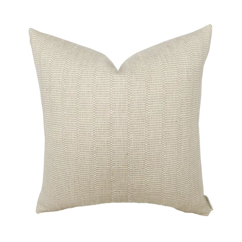 Hadley | Woven Cream & Sand Stripe Pillow Cover | Linen and James