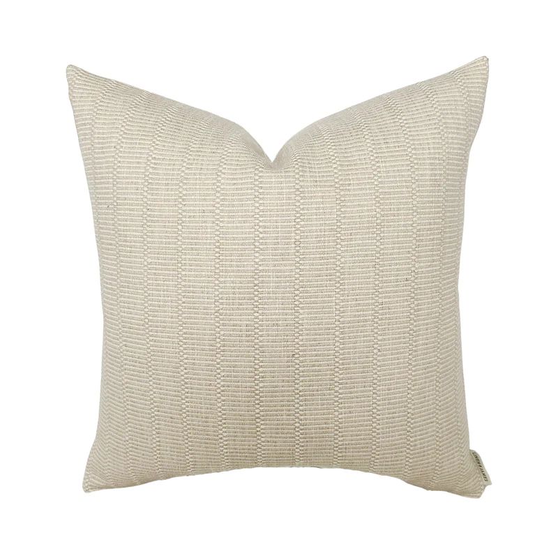 Hadley | Woven Cream & Sand Stripe Pillow Cover | Linen & James