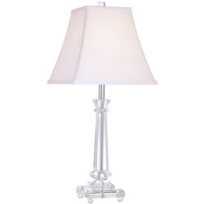 Vienna Full Spectrum Traditional Table Lamp 25" High Crystal Glass Column White Square Bell Shade for Living Room Family Bedroom Bedside | Target
