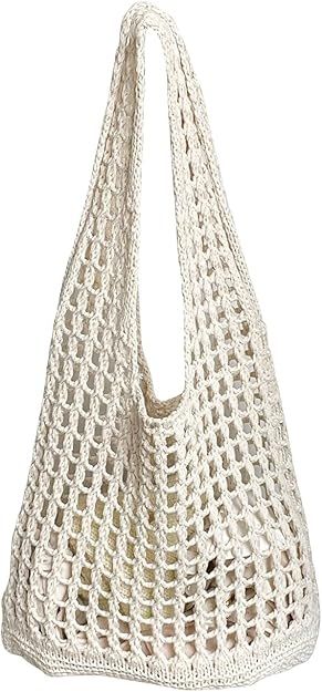 Verdusa Women's Hollow Out Knit Tote Handbags Crochet Shoulder Bag | Amazon (US)