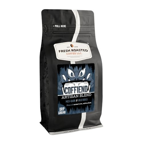 Fresh Roasted Coffee, Coffiend Drip Ground Coffee, Med-Dark Roast, Kosher, 12 oz | Amazon (US)