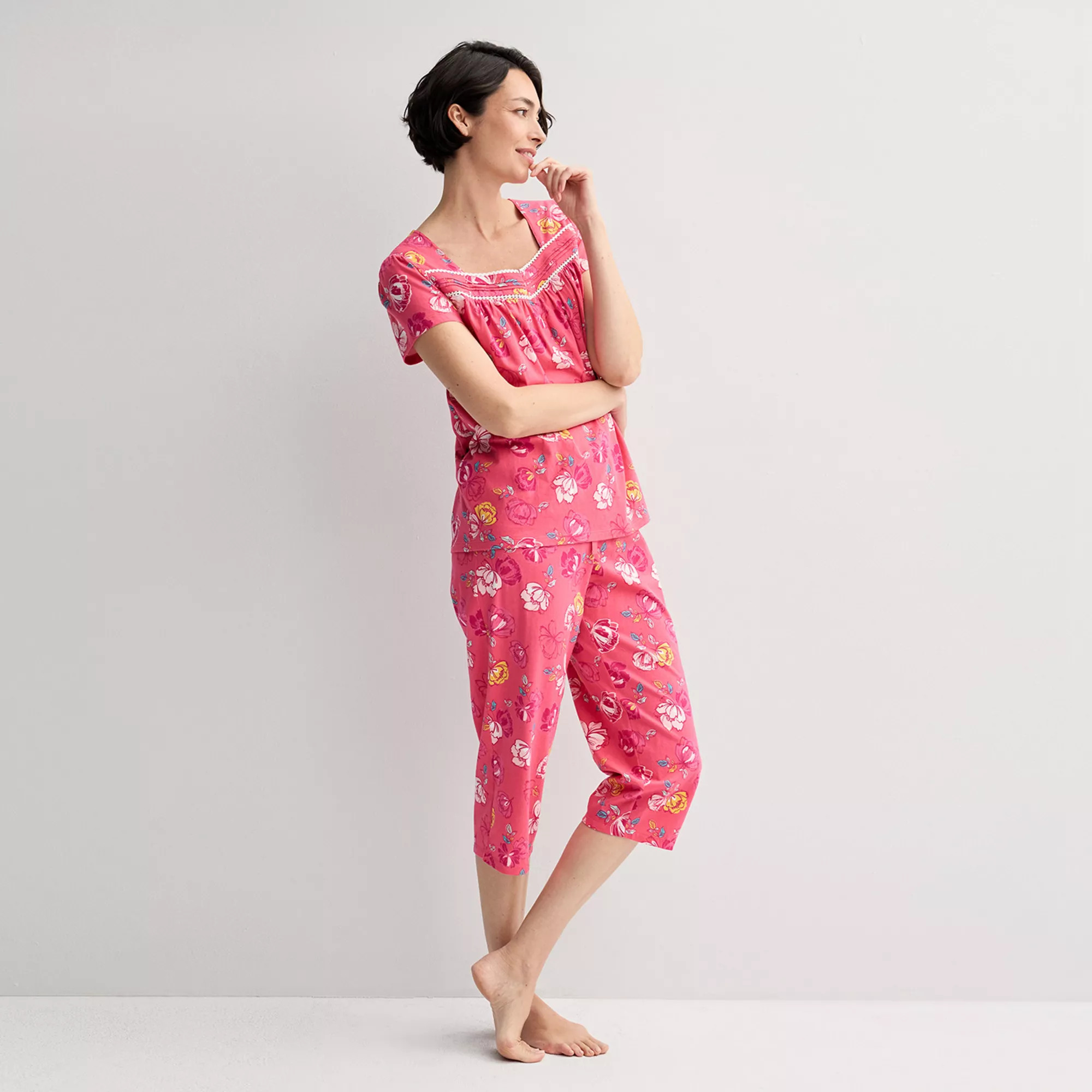 Women's Croft & Barrow® 2-pc. Pajama Top & Pajama Bottoms Set | Kohl's