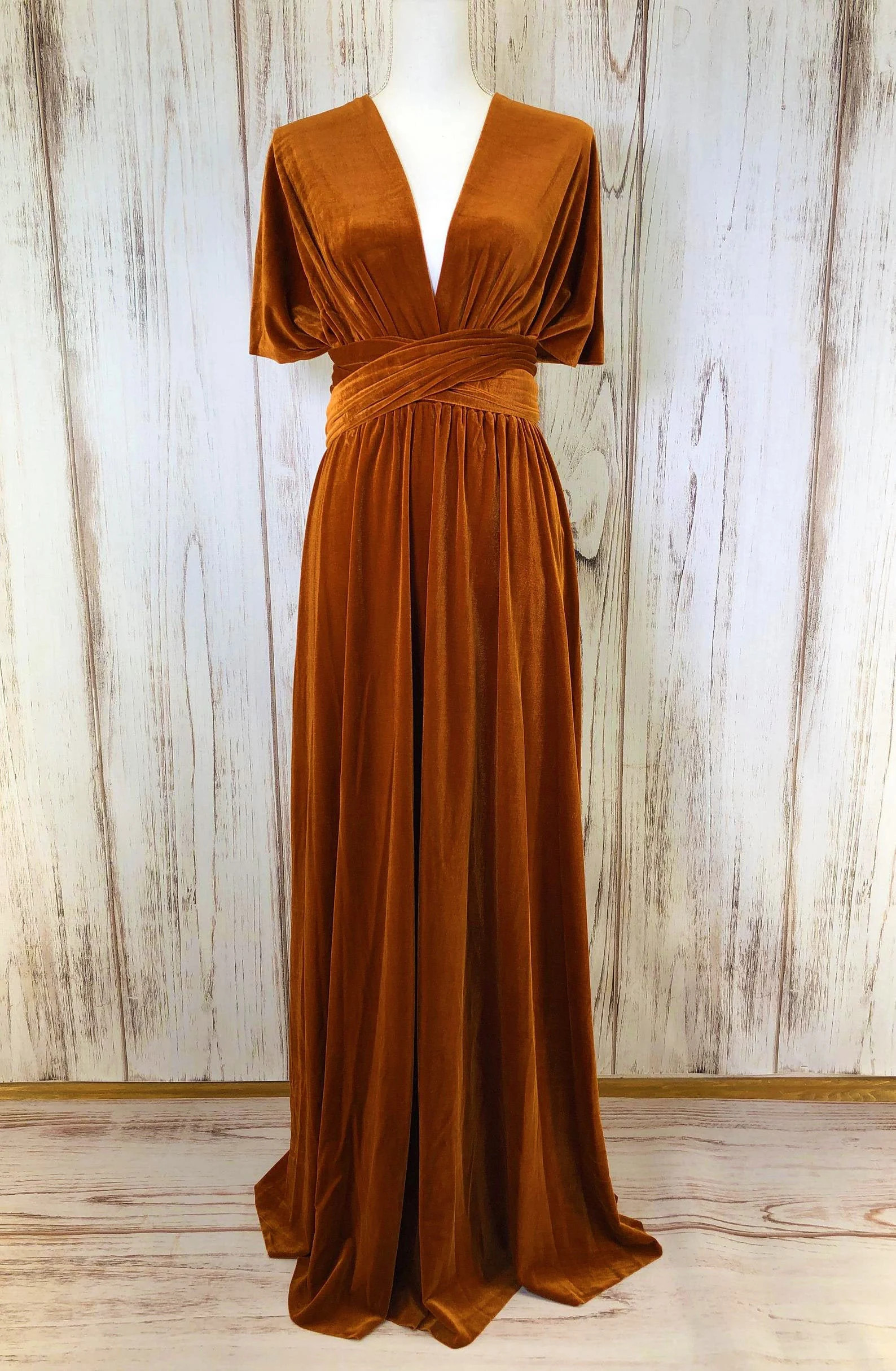 BURNT ORANGE VELVET Infinity Dress/ Bridesmaids Dress/ Convertible Dress / Multiway Dress/ Multiw... | Etsy (US)