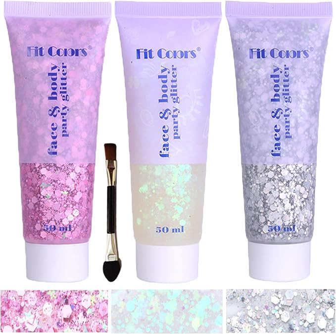 Body Glitter Face Glitter Gel: Singer Concerts Disco Festival Rave Accessories Face Glitter Makeu... | Amazon (US)