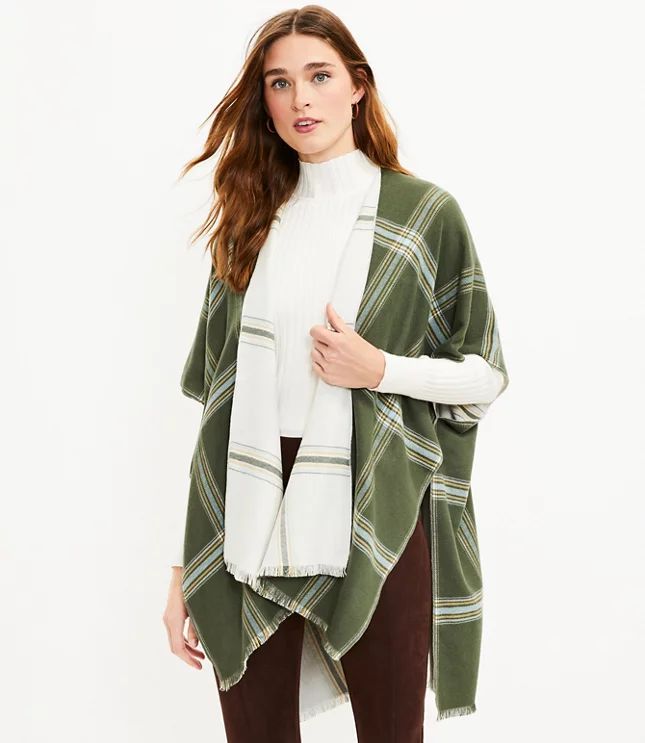 Reversible Plaid Wrap | LOFT