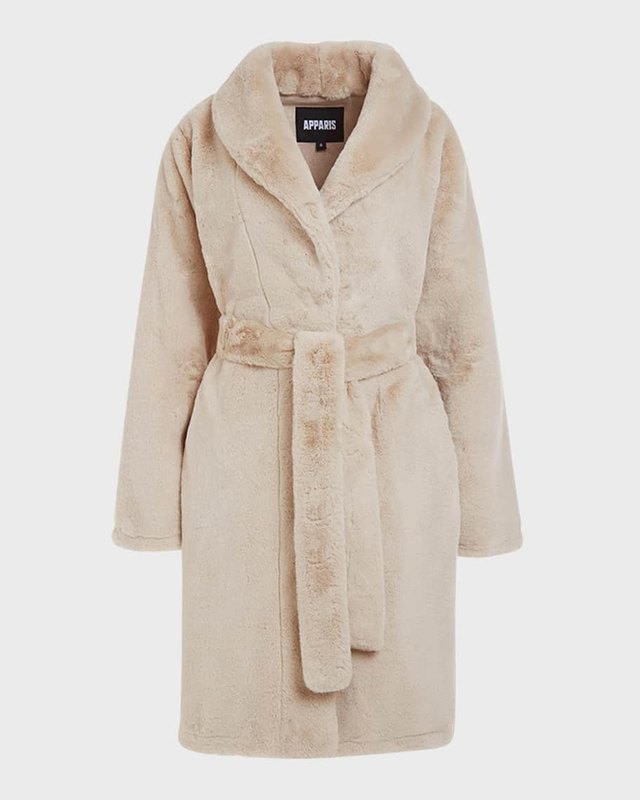 APPARIS Bree Faux Fur Wrap Coat | Neiman Marcus