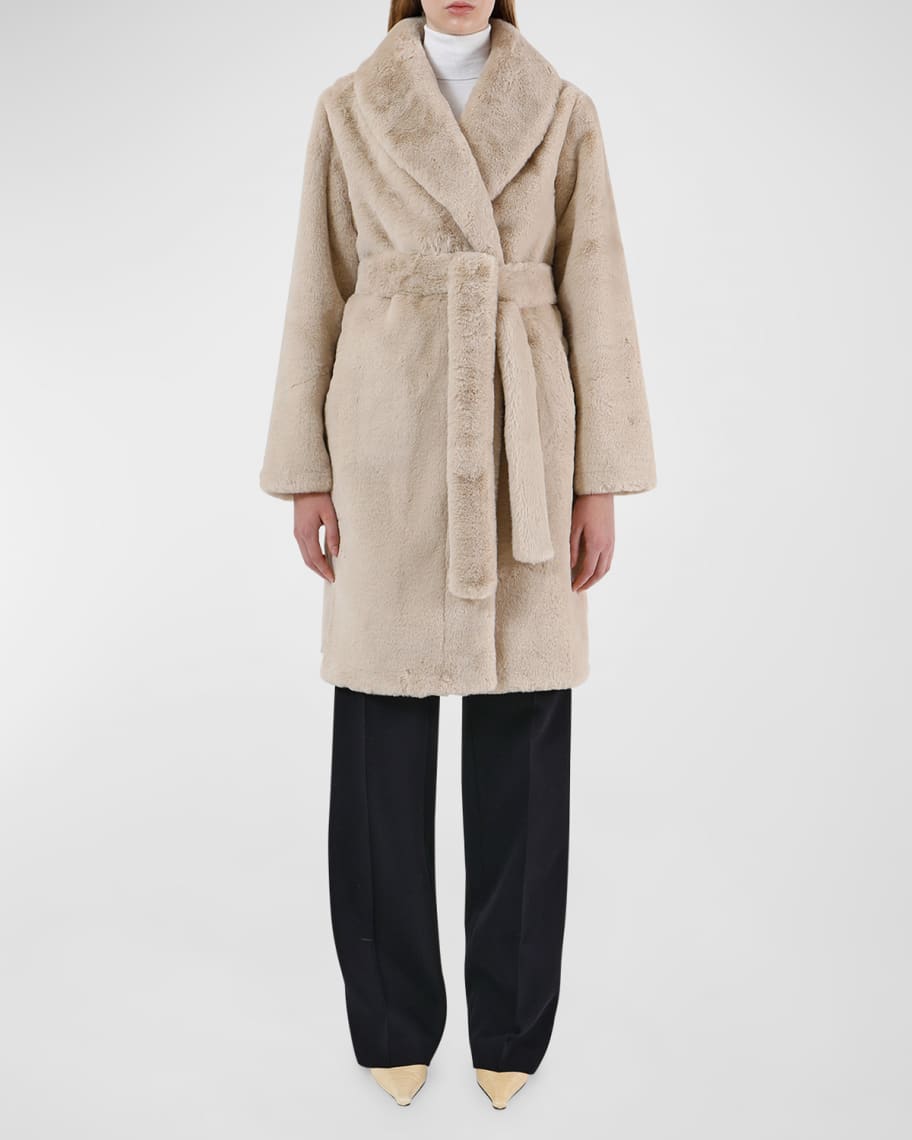 APPARIS Bree Faux Fur Wrap Coat | Neiman Marcus
