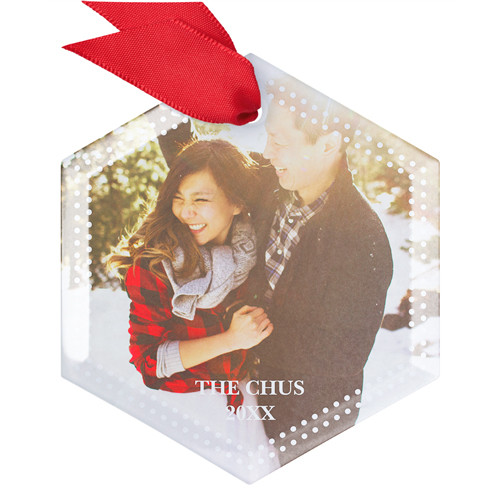 Double Dot Border Glass Ornament | Shutterfly