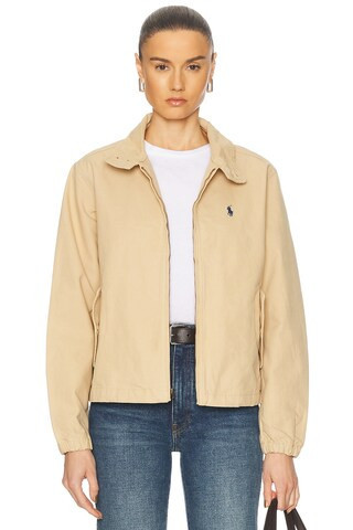 Polo Ralph Lauren Canvas Windbreaker Jacket in Tan | FWRD 