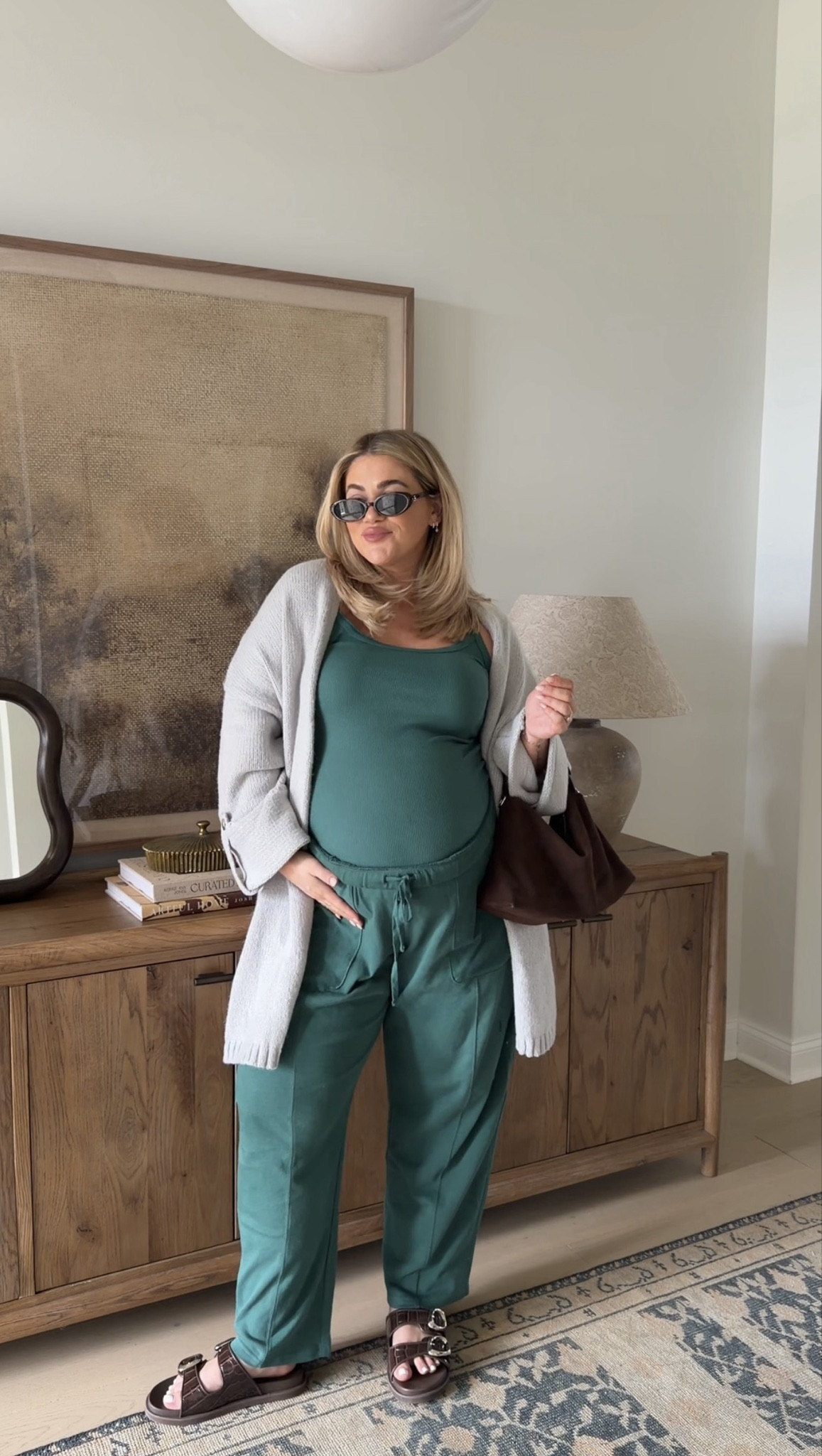 Old navy sweats outfit🤍 Cardigan is Amazon 

Tank- Medium tall
Sweats/ cardigan XL 

#LTKBump #LTKMidsize #LTKSaleAlert