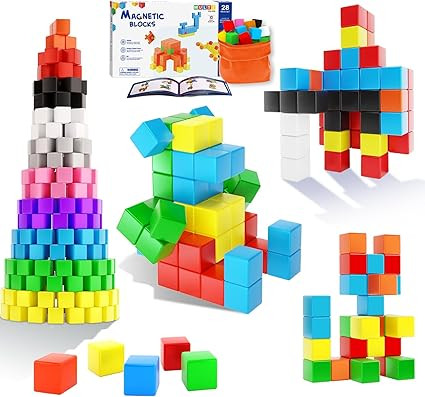 Magnetic Blocks for Toddler Toys,1.18 Inch Large Magnetic Cubes,STEM Preschool Learning Sensory M... | Amazon (US)