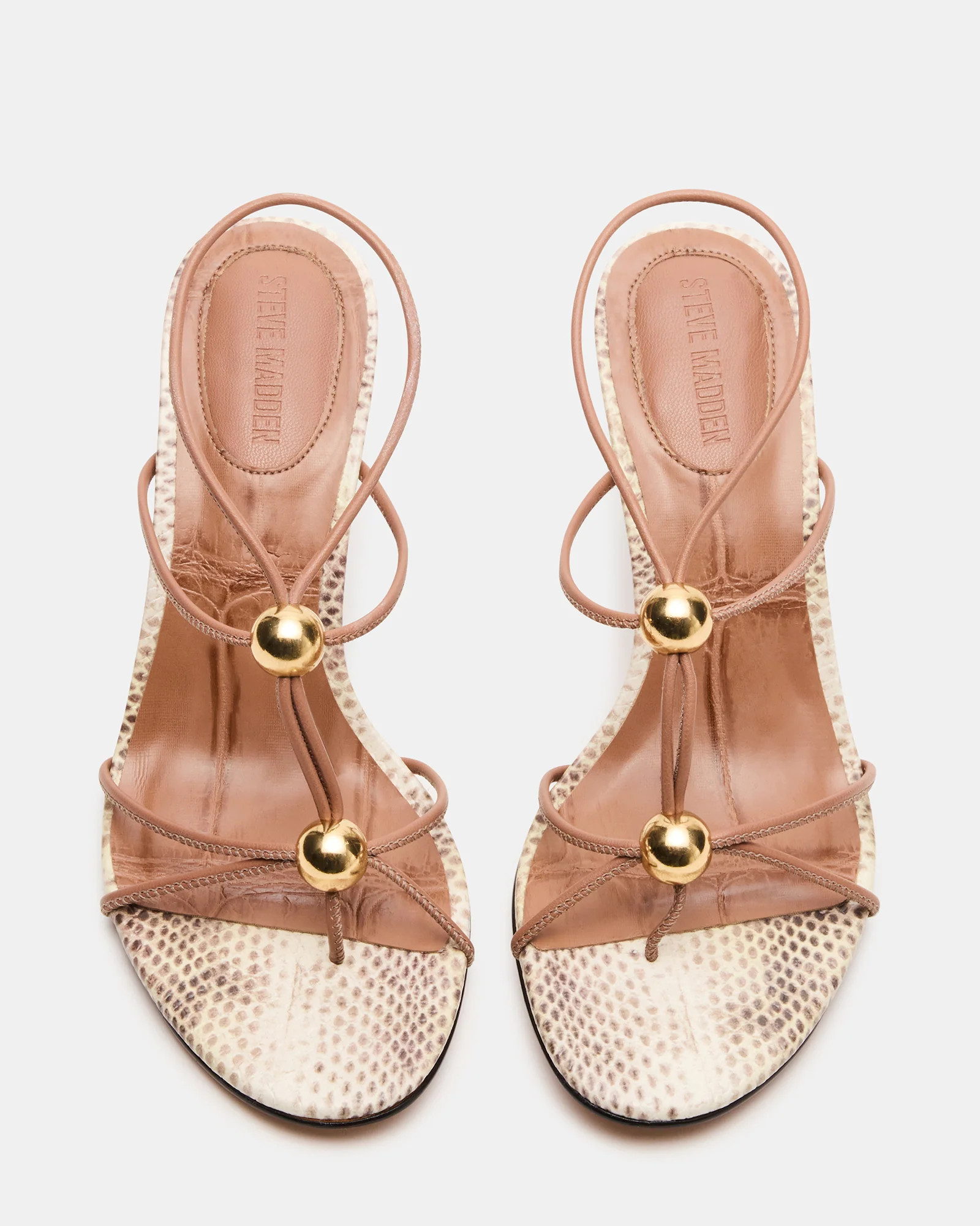 RAMOS Natural Snake Strappy Stiletto Women's Heel | Steve Madden (US)