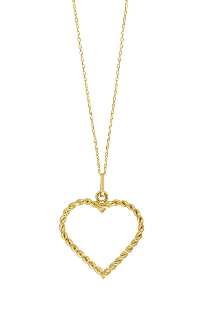 14K Gold Rope Heart Pendant Necklace | Nordstrom