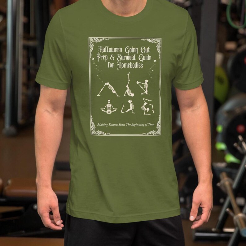 Going Out Guide for Homebodies Tee, Funny Halloween, Halloween Tee, Yoga Skeleton, Skeleton Shirt... | Etsy (US)