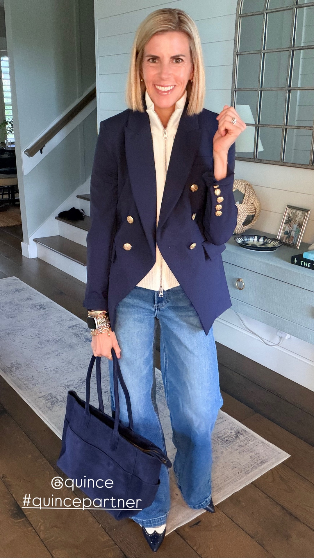 I love that this blazer looks like a designer version for a fraction of the price. Easily change the look by adding or removing an insert. Paired this with the mock neck sweater insert.

#LTKootd #LTKOver40 #LTKWorkwear