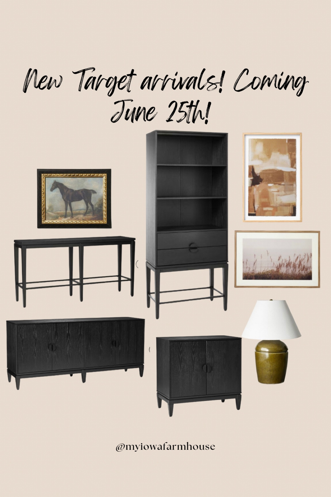  New arrivals coming June 25th. Target new arrivals. Storage cabinet, media cabinet, console table, horse vintage print. Table lamp. Home decor. New Studio McGee launch.

#LTKFind #LTKstyletip #LTKhome
