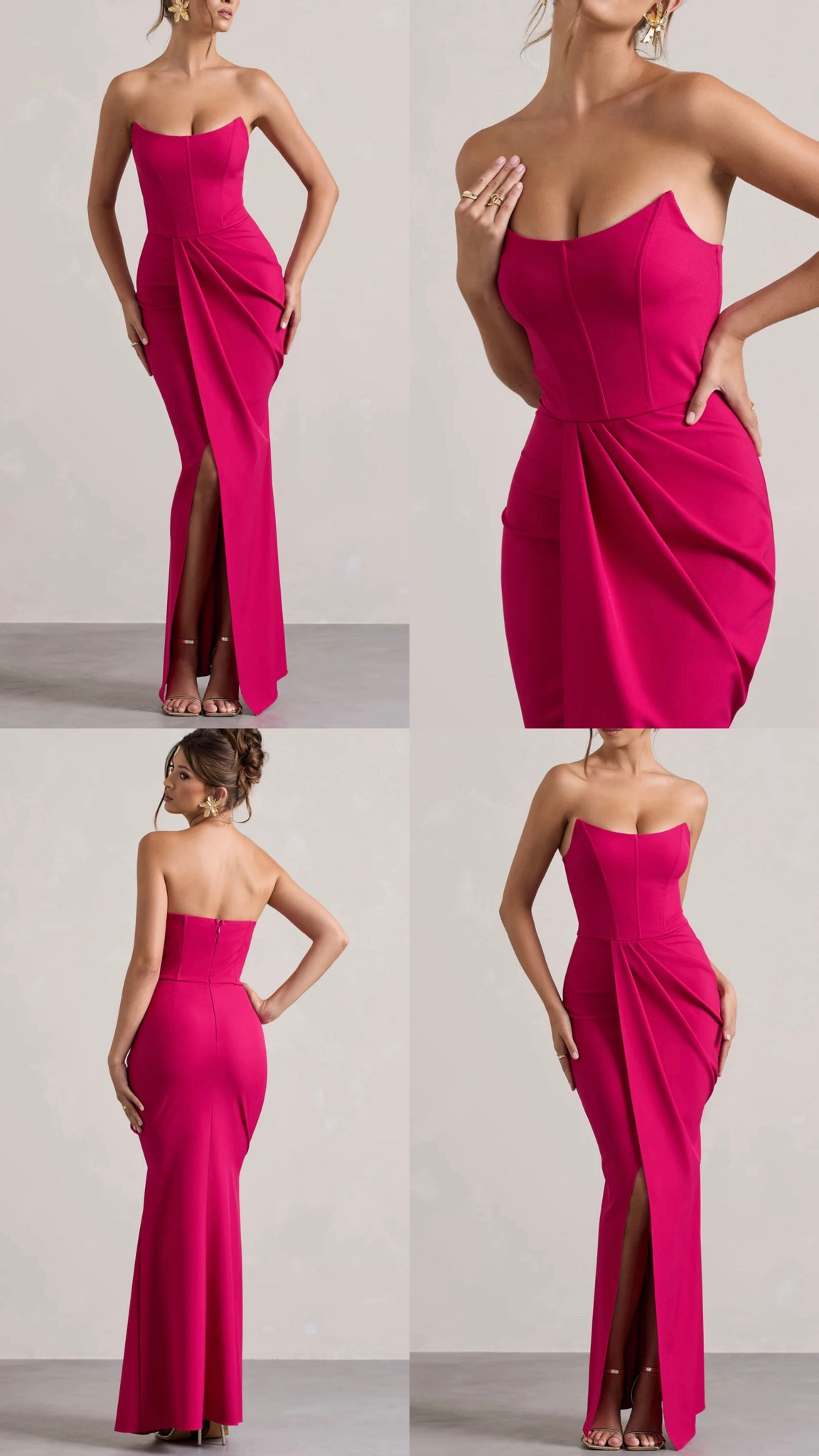 Hot pink corset dress. Strapless dress, corset wrap, maxi dress. Cinched waist, boned body, wrap skirt, side leg split, maxi length.
Cocktail dress, date night out, special occasion, event, wedding.
Under £130 at Club L London. 

AW fashion, fall, autumn, cozy.

Affordable fashion.  Wardrobe staple. Timeless. Gift guide idea for her. Luxury, elegant, clean aesthetic, chic look, feminine fashion, trendy look, party, wedding, cocktail dress, nye .




#LTKluxury #LTKpartywear #LTKwedding