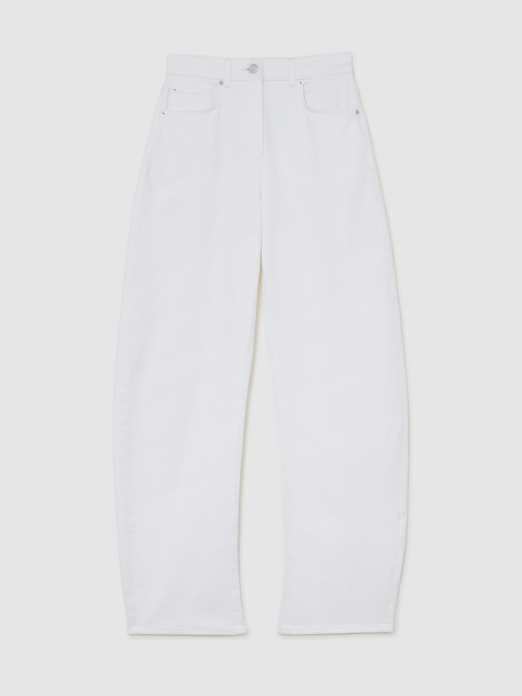 Barrel-Leg Jeans in White | Reiss UK
