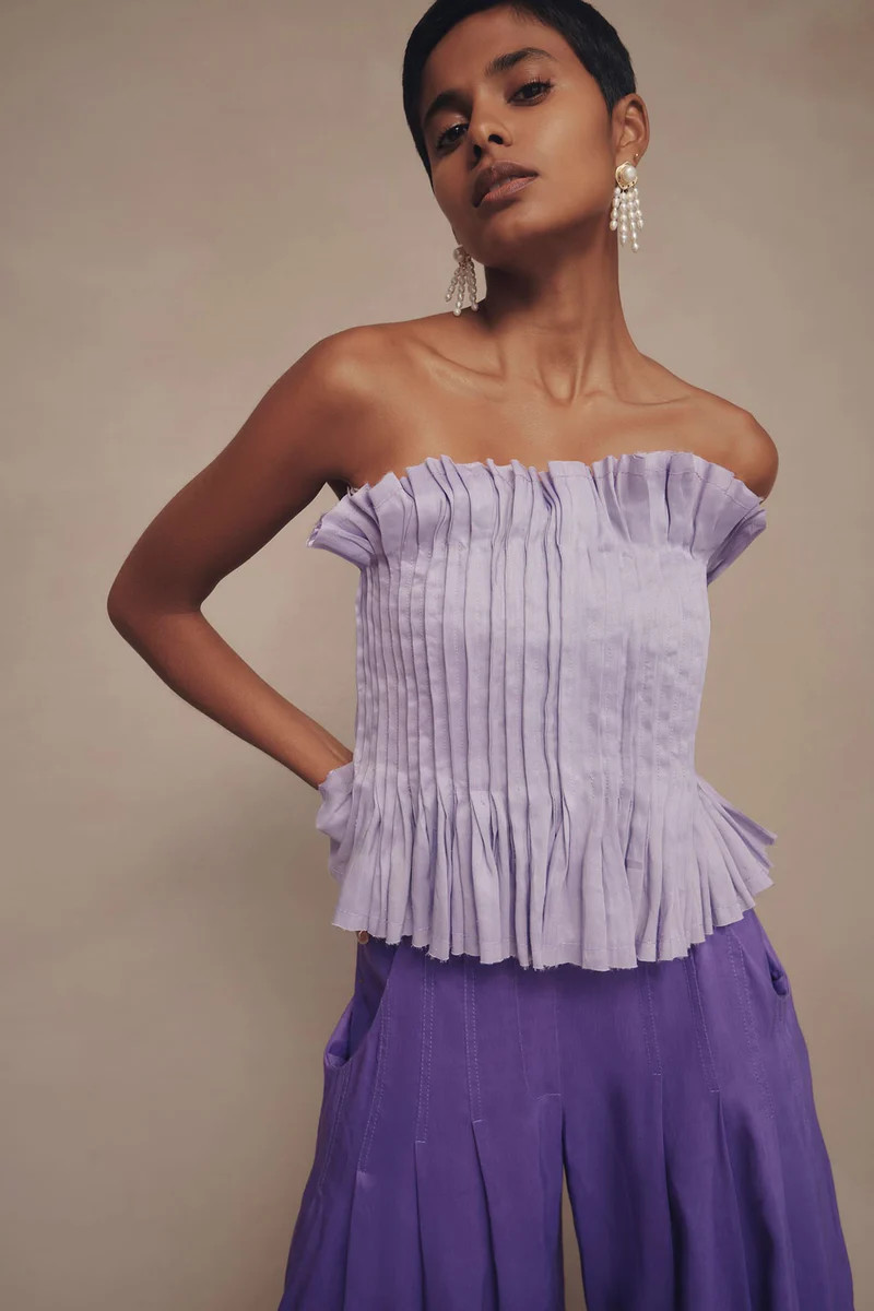 Horizon Pintucked Corset Top | aje. (US, UK, Europe, ROW)