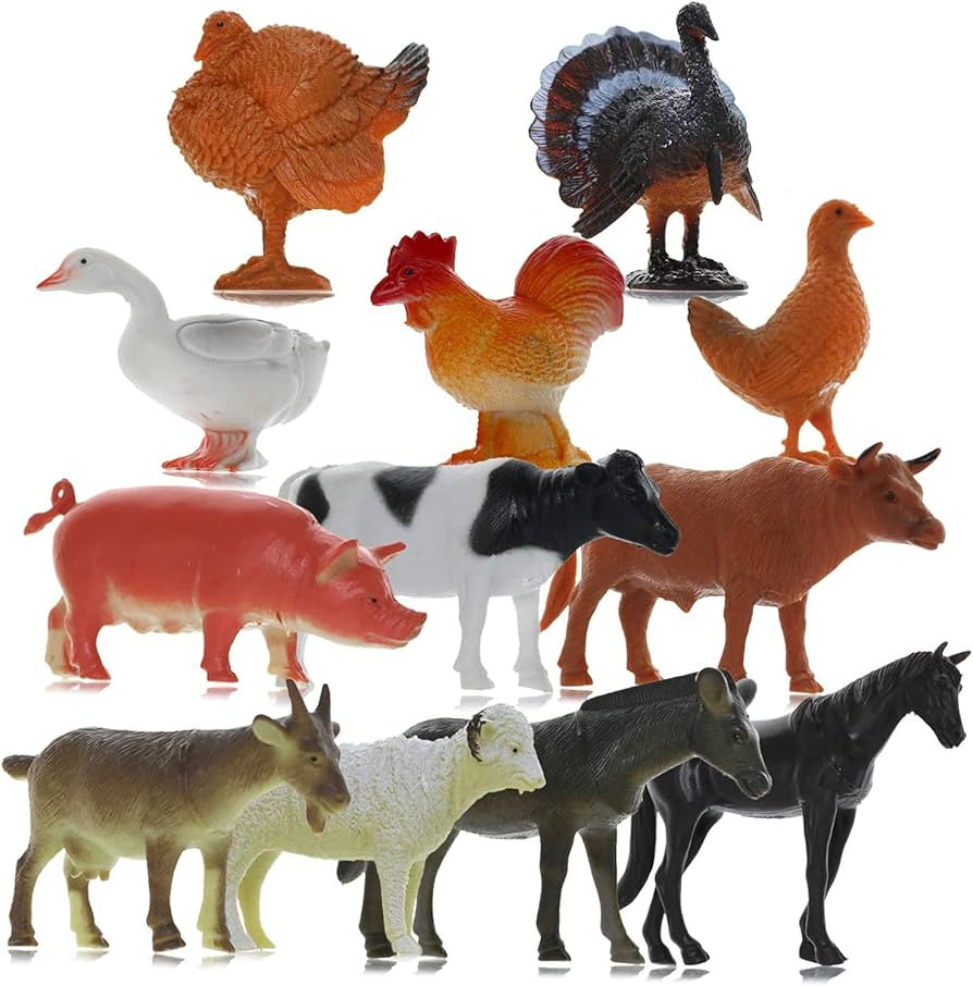 GiftExpress 12pc Large Farm Animal Toy Figures | Amazon (US)