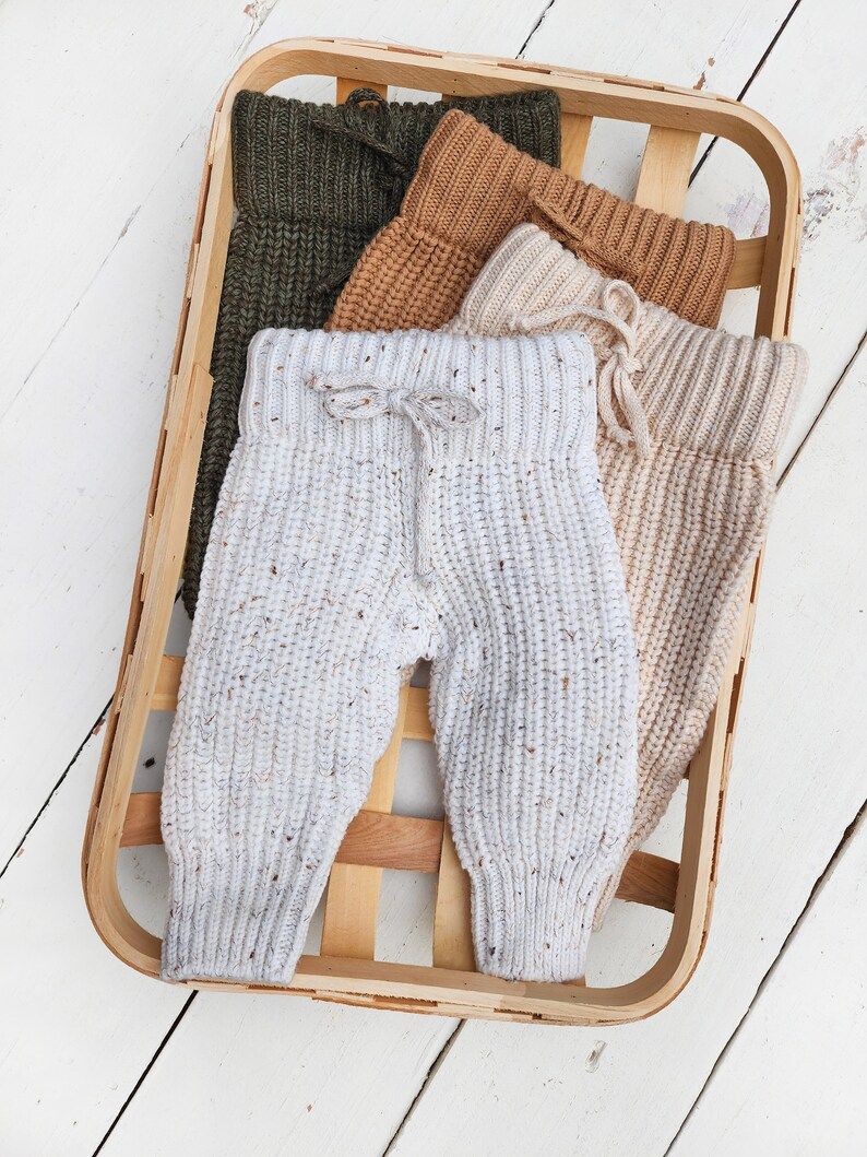 Baby Knit PANTS Cotton Chunky BRAIDED Newborn Knit Matching kids sweatpants Warm Knitted Infant | Etsy (US)