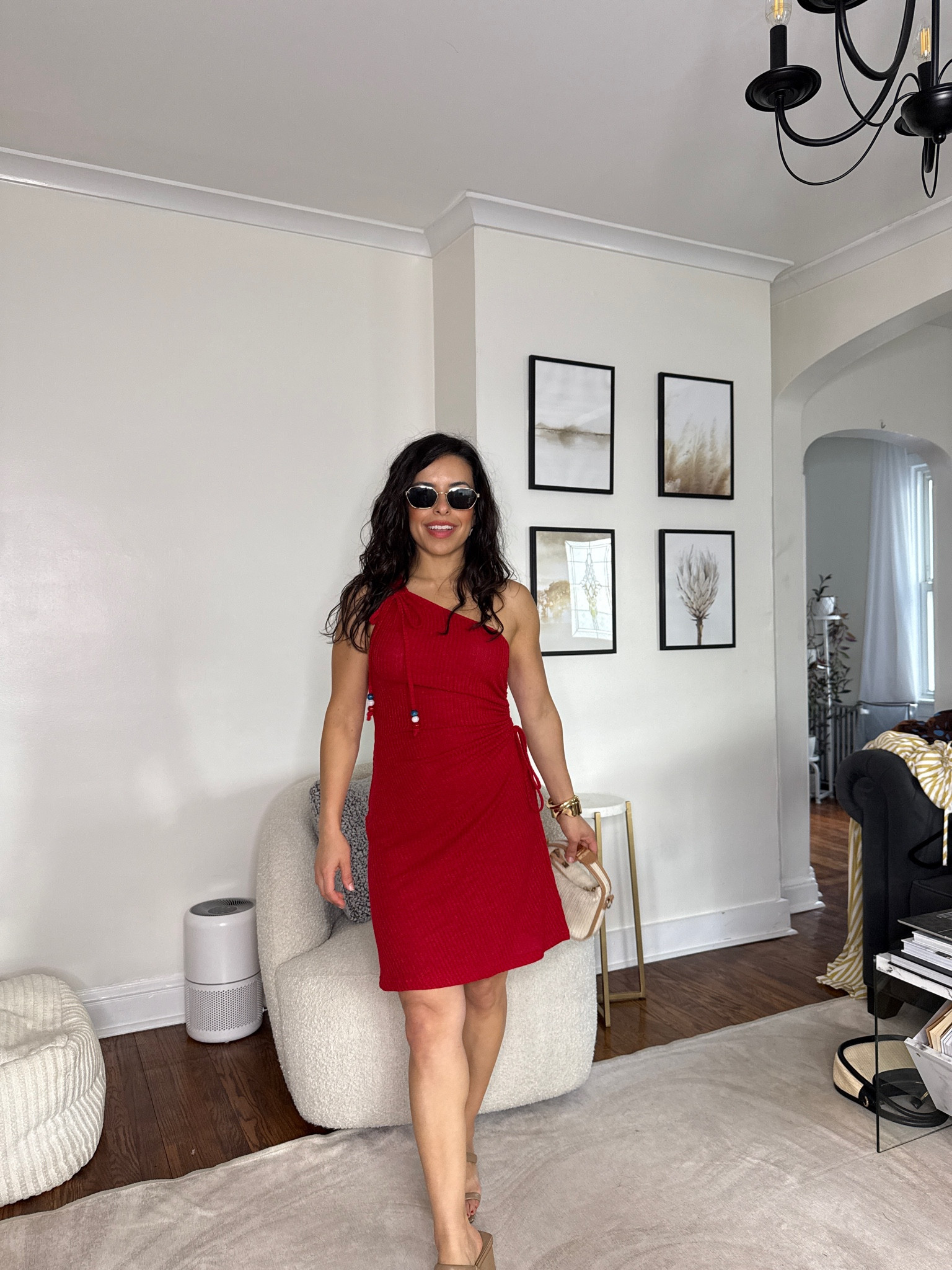 This lightweight red one shoulder dress is a versatile piece for the summer! It's lightweight enough to wear over your bikini at the beach or you can wear as is for lunch or running errands. It's a perfect piece for the 4th of July as well!

Wearing size small. True to size 

 #LTKSeasonal #LTKPetite #LTKSwim