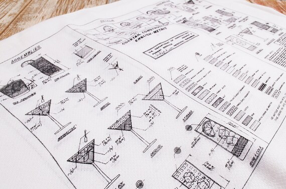 Cocktail Construction Chart Screen Printed Bar Towel Hand | Etsy | Etsy (US)