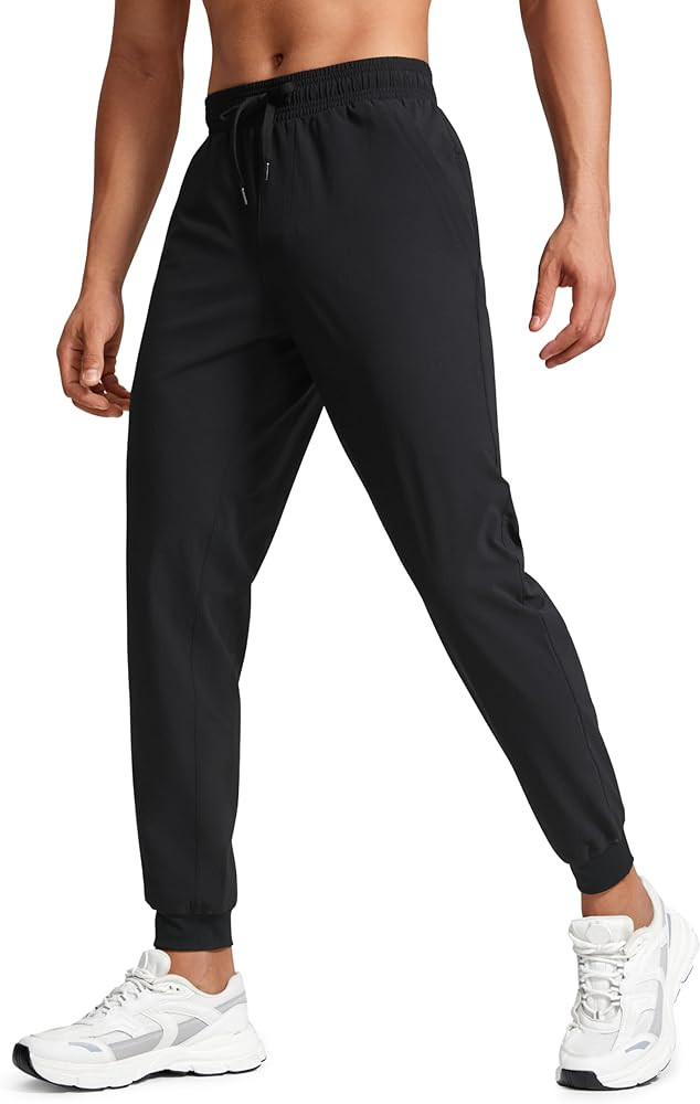CRZ YOGA Athletic Joggers for Men Lightweight Water Resistant Outdoor Workout Pants with Zip Pock... | Amazon (US)