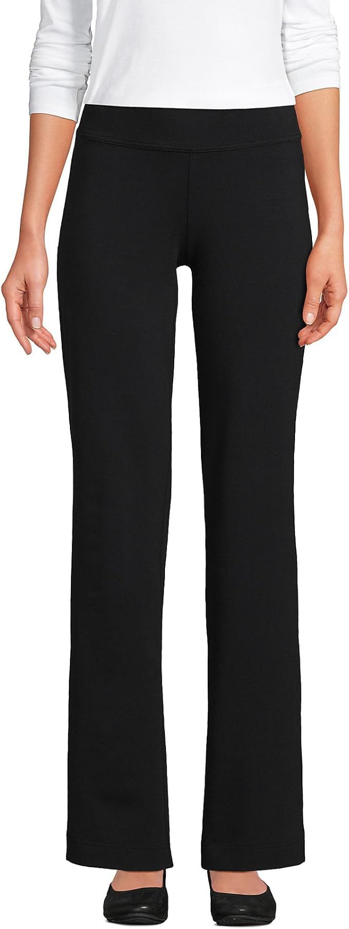 Lands' End Women's Tall Starfish Mid Rise Straight Leg Elastic Waist Pull On Pants | Amazon (US)