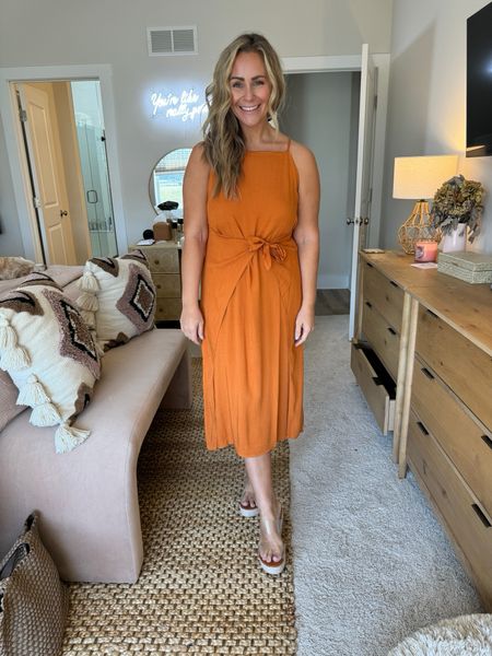 Casual wedding guest or even vacation this dress from Maurices is perfect! I’m wearing a Medium in the color rust.

Clear wedge heels are from Amazon, they’re TTS! 

#LTKsalealert #LTKfindsunder50 #LTKstyletip