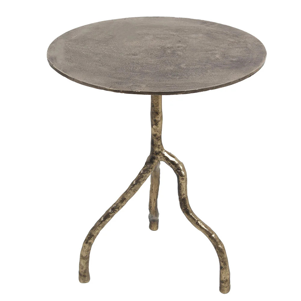 Antique Brass Aluminum Accent Table | CG Hunter