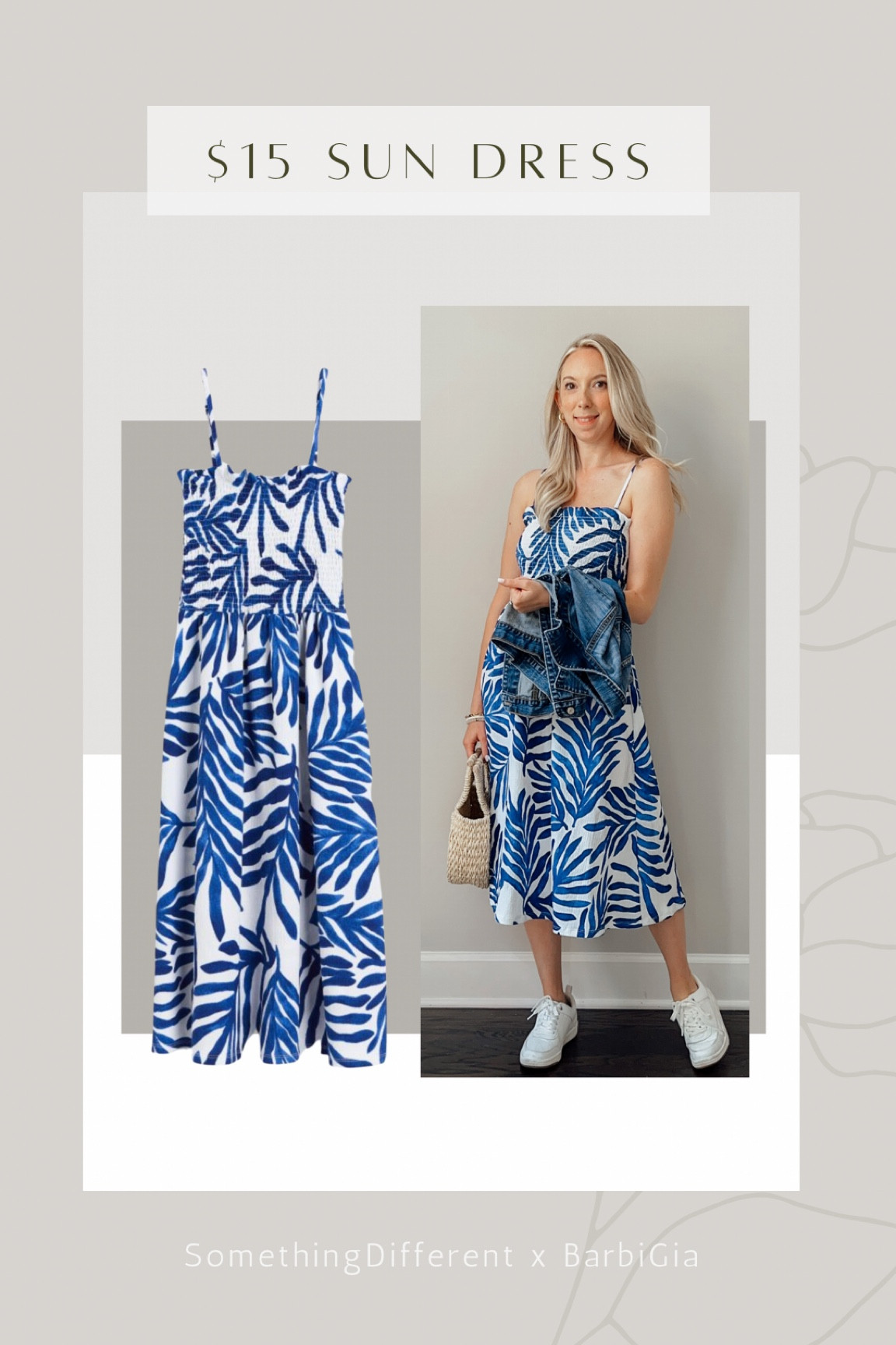 Blue and white beach sundress styled by BarbiGia 



#LTKunder50 #LTKswim #LTKSeasonal