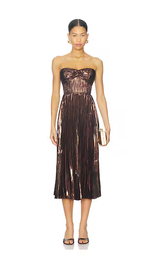 Ascella Dress in Metallic Brown | Revolve Clothing (Global)