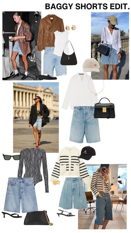 Baggy Shorts Edit continued | baggy denim shorts | Lace body suit | strappy sandals | spring outfit | cool evening outfit 

#LTKstyletip #LTKsummer #LTKeurope