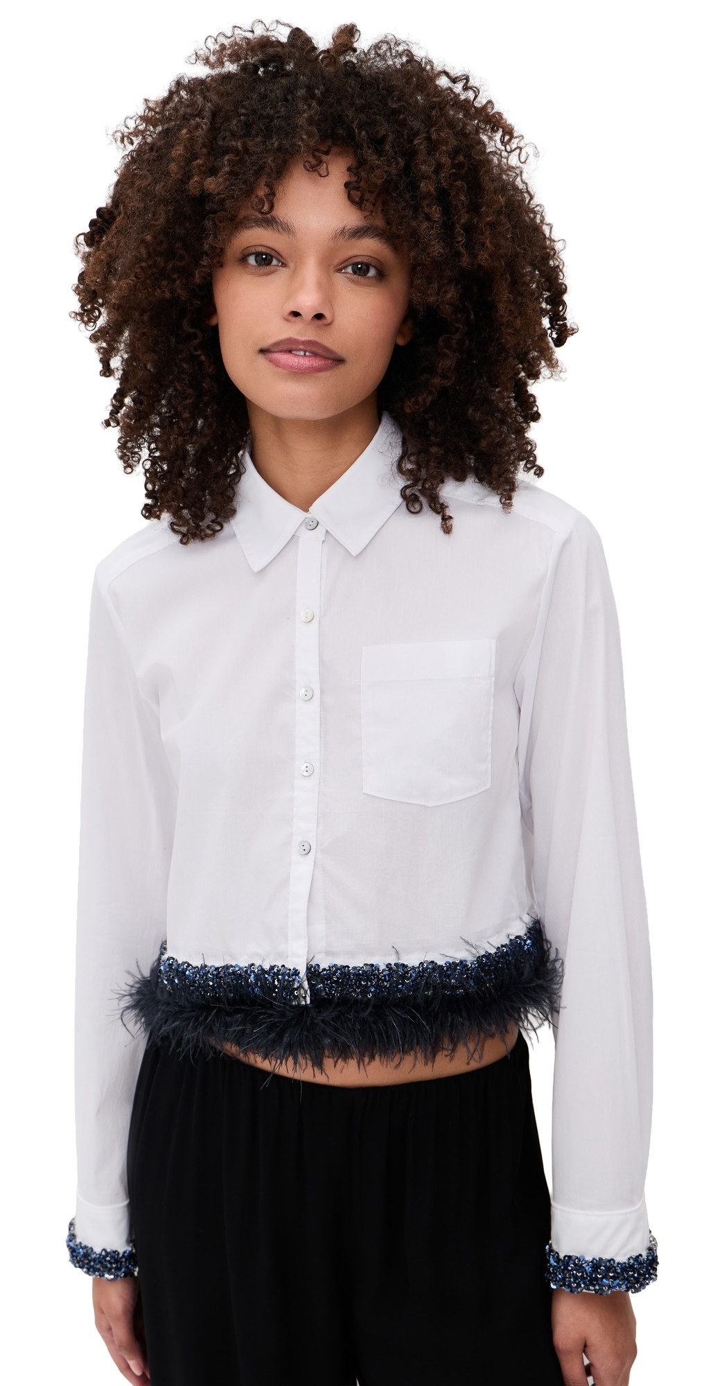 Cinq à Sept Sylvan Top WHITE/BLUEBELL M | Shopbop