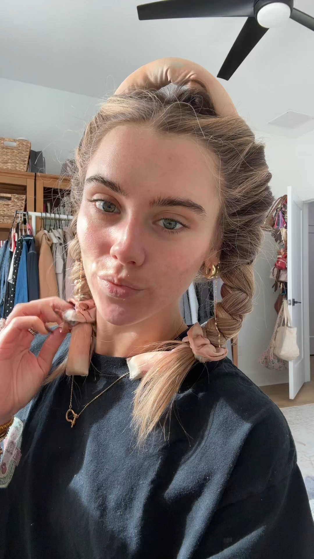 @mykitsch  can’t tell you the last time I curled my hair with a curling iron. MY GO TO. (Yes I fluffed the @diviofficial dry shampoo after seeing this lol)  + Kitsch Satin Heatless Curling Set - Heatless Hair Curlers to Sleep in - Heatless Curls Overnight - Heatless Curling Rod - No Heat Curls Overnight - Overnight Blowout Rods - Soft Hair Rollers. My greatest hair hack has got to be sleeping in a hair ribbon. This is what gives me my heatless hair curls. These curls are always bouncy, voluminous, shiny, and perfection that require absolutely zero heat, saving my hair on necessary, heat damage while still getting those desirable curls. I have lots of tutorials on how I put them in my hair saved my TikTok and Instagram @sloanevosen. TUTORIAL: https://www.tiktok.com/t/ZP8Y6b72q/ #hair #heatlesscurls #heatlesshair #heatlesswaves #hairstyles #hairhack #hairhealth #heatlesshairstyles #hairroutine #hairribbon #heatlesshaircurler  @divihaircare#LTKFindsUnder50

#LTKgrwm #LTKBeauty #LTKmorningroutine