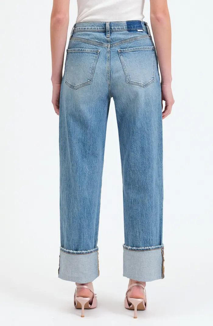 DAZE Eastside High Waist Cuff Crop Straight Leg Jeans | Nordstrom | Nordstrom