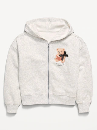 Favorite Fleece Graphic Zip-Front Hoodie for Girls | Old Navy (US)