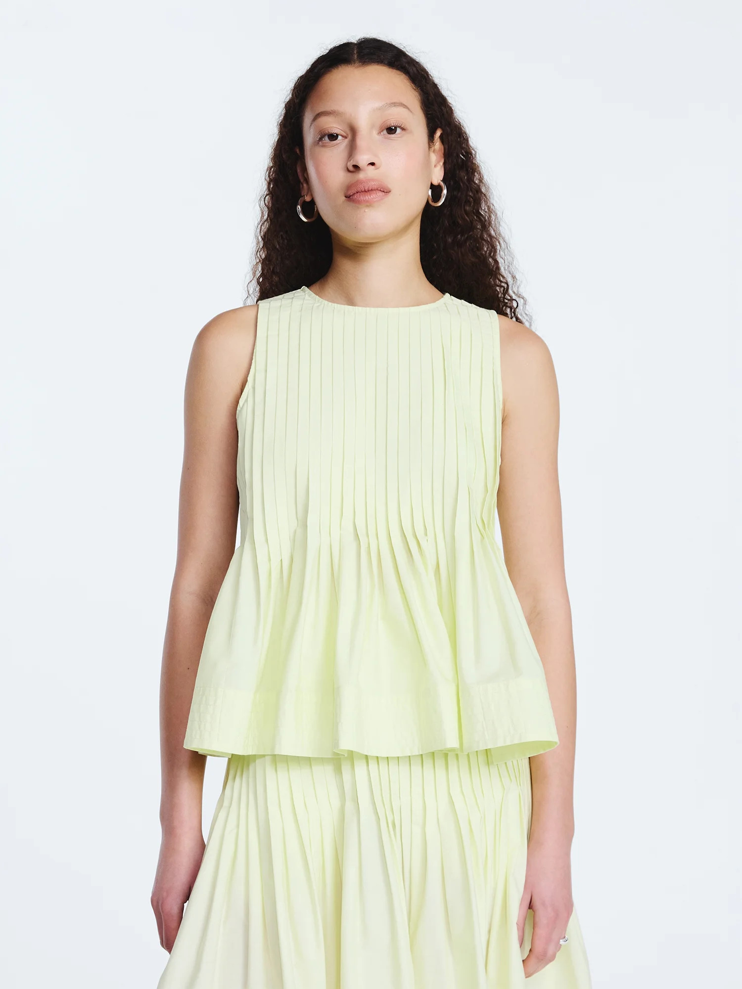 Free Assembly Women's Sleeveless Pintuck Peplum Top, Sizes XS-XXL | Walmart (US)