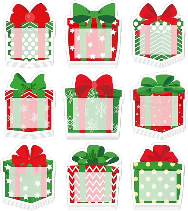 Whaline Christmas Sticky Note Red Green Gift Box Notepad 9 Designs Present Reminder Memo Pad for ... | Amazon (US)