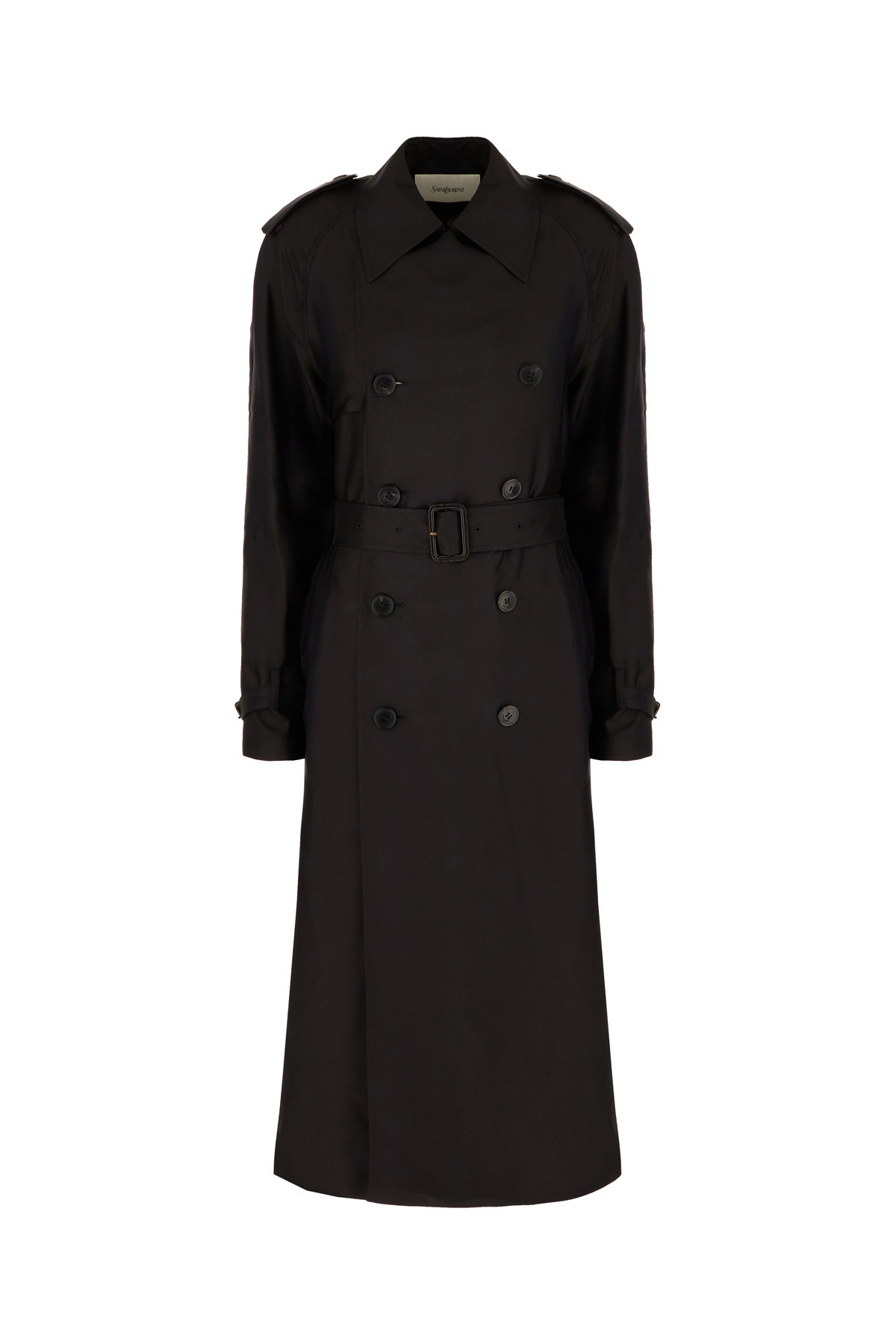 Saint Laurent Black Silk Trench | Italist.com US