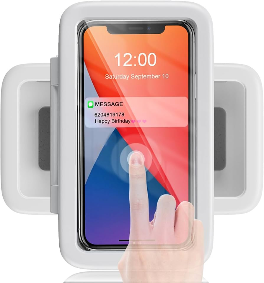 LC-dolida Shower Phone Holder Waterproof, 480° Rotatable Adjustable Bathroom Wall Phone Mount St... | Amazon (US)