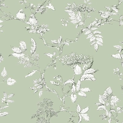 Laura Ashley Laura Ashley Elderwood Sage Wallpaper Lowes.com | Lowe's