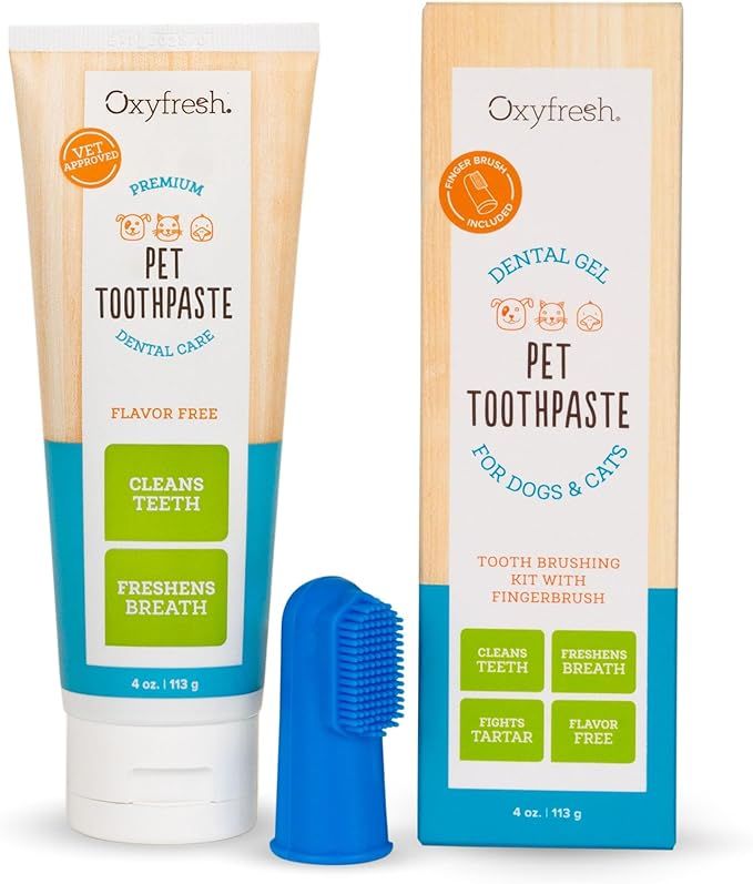 Oxyfresh Premium Dog Toothpaste and Toothbrush – Best Dog Teeth Cleaning & Dog Plaque and Tarta... | Amazon (US)