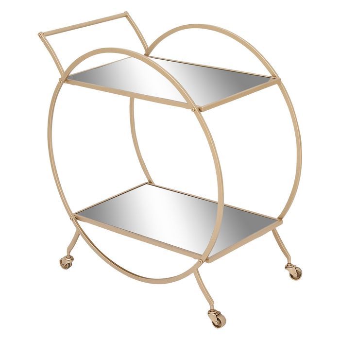 Metal and Mirror Round Cart Gold - Olivia & May | Target