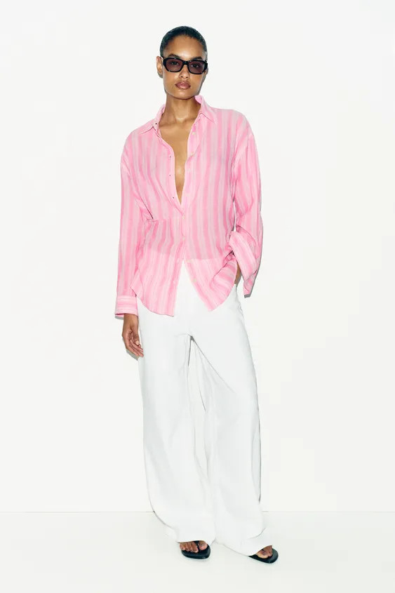 STRIPED VOLUMINOUS SHIRT | Zara UK