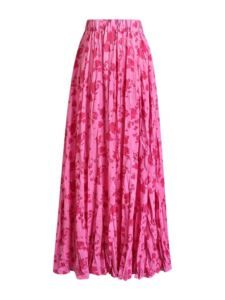 Verdusa Women's Floral Print Tiered Layered Long Skirt High Rise Ruffled Maxi Skirt | Amazon (US)