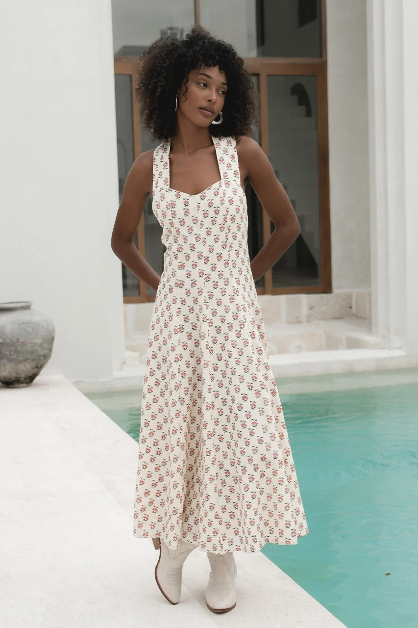 Lalika Dress ~ Peony | Hand Block Printed Pinafore Dress | Daughters of India