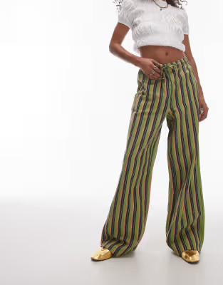 Topshop stripe linen trouser in multi | ASOS | ASOS (Global)