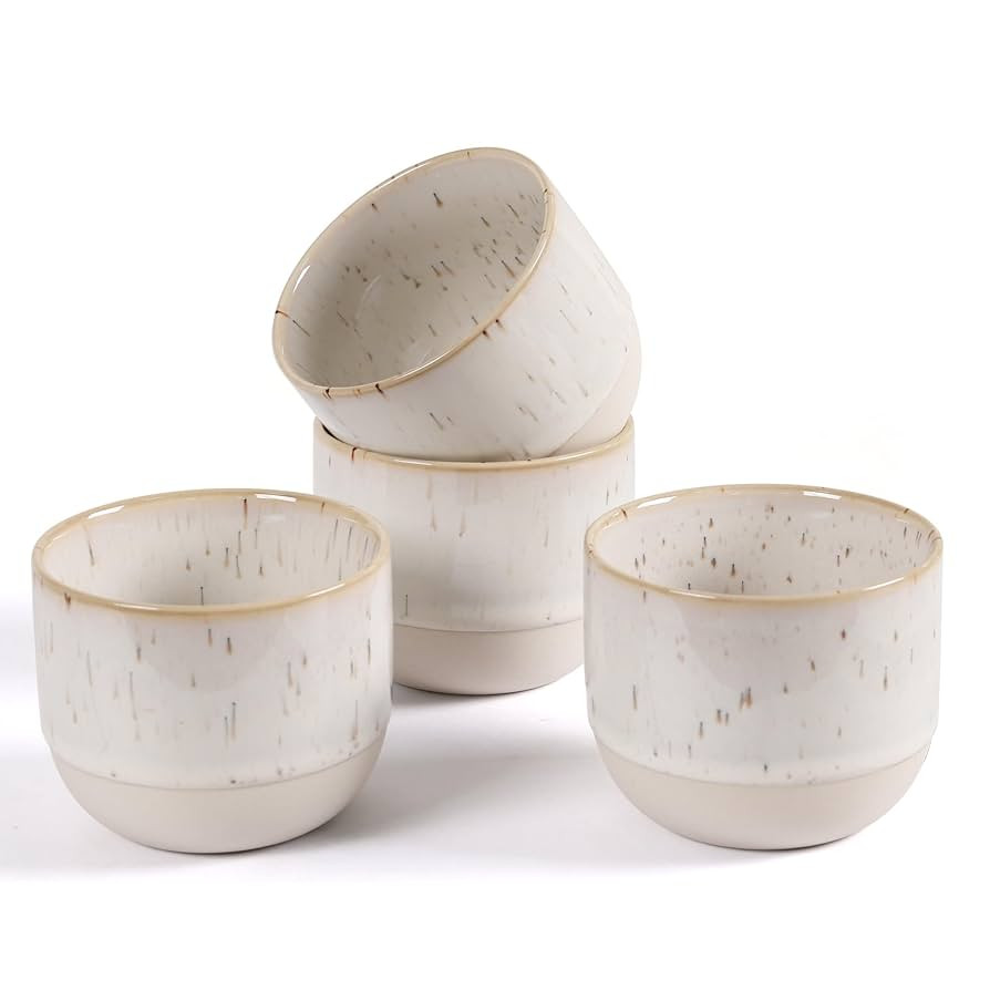 Ceramic Espresso Cups Set of 4, Double Walled Espresso Coffee Mugs for Nespresso Cups, Special gl... | Amazon (US)